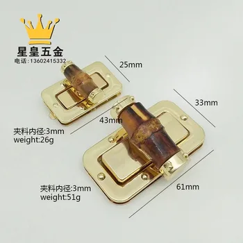 Бамбук Метален завой заключване Snap чанта Twist заключване закопчалки затваряне DIY метална ключалка хардуер чанта аксесоари