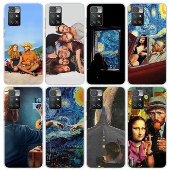 Ван Гог Мона Лиза смешно изкуство телефон случай за Xiaomi Redmi 12C 12 10C 10A 10 9C 9A 9T 9 8A 8 7A 7 6A 6 Pro K60 K40 K20 S2 Print Fu