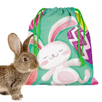 Великденска подаръчна торбичка Goodie Bags Подаръчна торбичка с шнур Селска DIY занаятчийска торбичка за бижута за многократна употреба за пролетно парти за Великденско парти