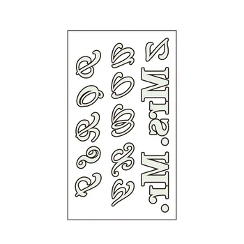 Водоустойчив временен светлинен стикер за татуировка Дума Г-н Г-жа Писмо на азбуката Флаш Тату Фалшив Тато за деца Жени Мъже