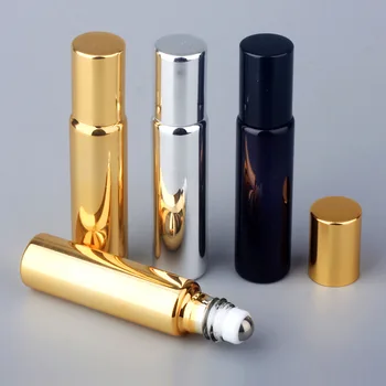 Галванично златно етерично масло ролка на бутилка мини стъкло за многократна употреба парфюм бутилка пътуване парфюм контейнери жени козметични