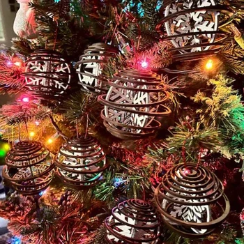 Двойни спирали Снежинки Коледна елха декорации Празнични висулки от дърво Празничен декор за дърво, Направи си сам занаяти Изящни занаяти