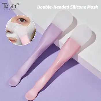 Двуглава силиконова маска четка мека глава намазка кал маска четка за лице салон за красота DIY шампоан не е лесно деформира кожата грижи инструмент