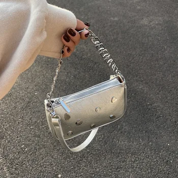 Дизайнерска чанта Лятна верижна чанта Дамска чанта 2023 Нова мода Малка квадратна чанта Проста чанта за подмишници Универсална чанта Crossbody