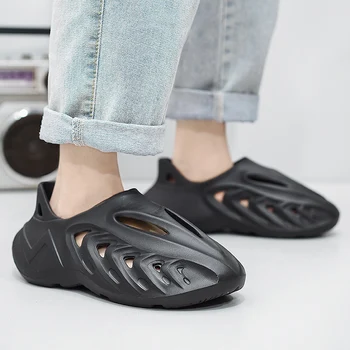 Дизайнерски слайдове Мъже Ева чехли дебела подметка мъжки летни сандали мода мъжки плаж чехъл модерен открит приплъзване на случайни обувки