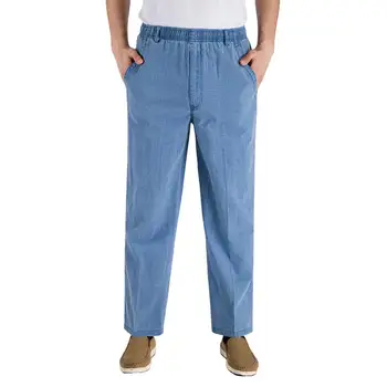 Ежедневни панталони Еластична лента на талията Мъжки панталони Мъже Летни ежедневни дълги панталони