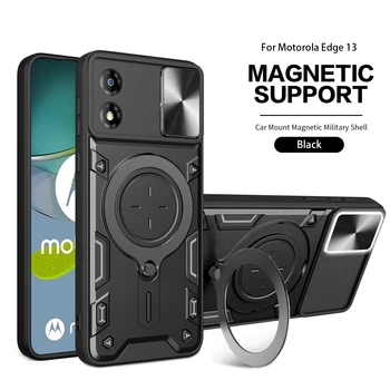 За Motorola E13 4G магнитен държач за кола Рамка за гъвкав калъф Moto E22 E22i Заден телефон Coques Moto E20 E30 E40 / Moto E32