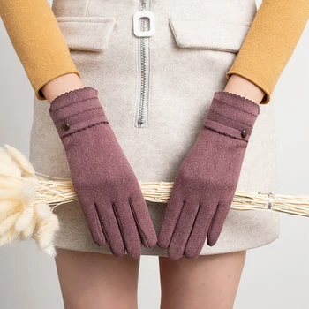 Зимни дамски ръкавици на открито Колоездене сгъстяват ветроупорни топли ръкавици Висока еластичност сензорен екран шофиране ръкавици нови