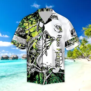Име по избор Екип за спортен риболов 3D дизайн риболов Хавайска риза Риза с къс ръкав Мъжки ризи 2023 Извънгабаритни 5XL Chemise Homme-234