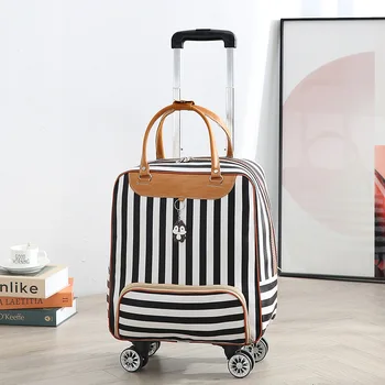 Колесна чанта за багаж Жени Пътуване чанта колела количка чанти голям капацитет бординг чанта пътуване багаж куфар чанта