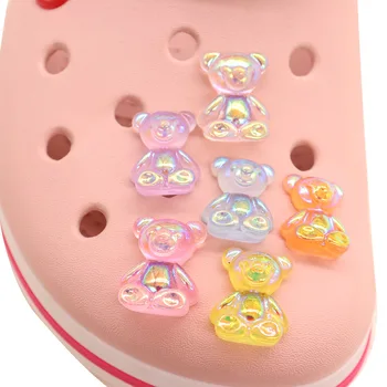 Микс 50бр смола Kawaii цветна мечка деца обувки талисмани аксесоари декорации обувки бутон годни DIY Croc Jibz X-mas подарък