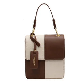 Модна тенденция PU кожа Crossbody чанта женски рамо чанта нов дизайнер прости случайни квадратни жени чанти плътен цвят голяма пазарска чанта