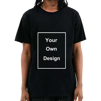 Мъжка тениска 100% памук Вашият собствен дизайн тениска мъж Марка лого / картина по поръчка DIY печат хлабав о-образно деколте тениска мъжки върхове