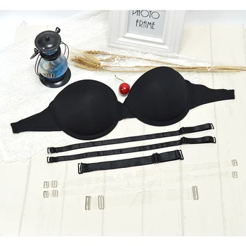 Нов секси сутиен за жени Push Up Simple Invisible Silicone Strapless Backless Multifunction Straps 70 75 80 85 90 A B C D