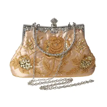 Нова мода ретро бродерия чанта изящни мъниста декорация чанта пролетна рокля чанта банкетна чанта ръчно изработени чанта парти рокля чанта
