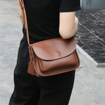 Нова реколта дамска чанта естествена крава кожа чанти мода случайни преносими рамо crossbody чанти женски малък пратеник чанта