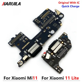 Оригинален нов USB зарядно съвет док зареждане плоча конектор Flex кабел резервни части за Xiaomi Mi 11 Lite Mi 11t