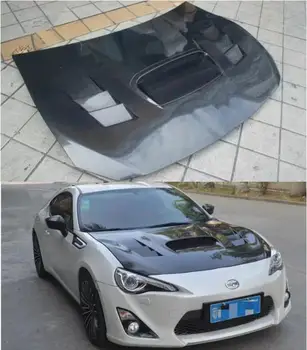 Реален капак от въглеродни влакна за Toyota FT86 GT86 Subaru BRZ 2012-2021 Капак на вентилационния капак на предния капак на двигателя