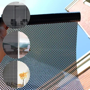 Самозалепващ се мрежест прозорец филм слънце прозорец стикери светлина стикери поверителност стая потъмняване прозорец стъкло стикер домашен офис снабдяване