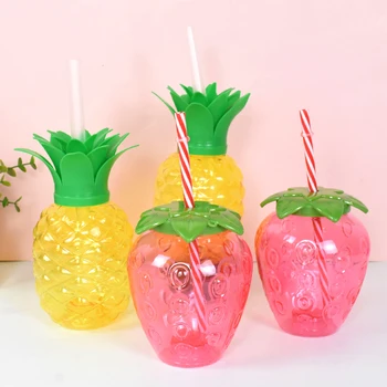 Сладък плод форма ягода ананас вода чаша хавайски тропически парти декорация лято сватба рожден ден пиене чаша доставки