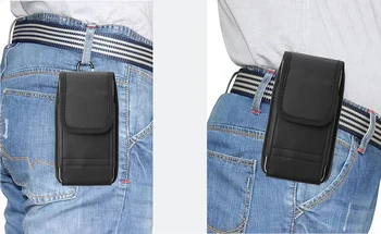 Универсална телефонна торбичка за iPhone 15 14 13 12 11 Pro Max XR XS за Samsung калъф за смартфон кожен капак колан клип кобур чанти