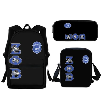 Ученически чанти Zeta Phi Beta Sorority Design College Student Zipper Travel Backpack Bookbags Boys Girls Study Gift Messenger Bag