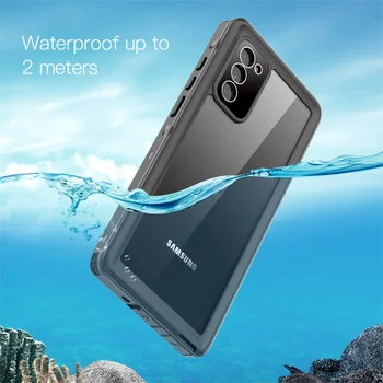 водоустойчив за Samsung Galaxy S21 Ultra Plus Забележка 20 Ultra 5G случай мек ясен прахоустойчив капак за гмуркане 360 пълен телефон Coque Fundas