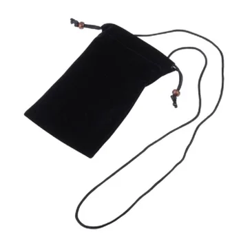 за ITEL SUPER GURU 400 (2023) Калъф за калъф с верига и затваряне на контура Мека кърпа Фланелена чанта за носене - черна