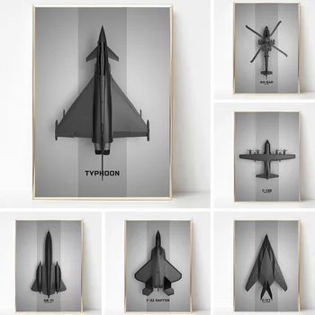  минималистичен дизайн на въздухоплавателни средства платно живопис стена изкуство ретро черни плакати отпечатъци за хол Начало декор естетика подарък